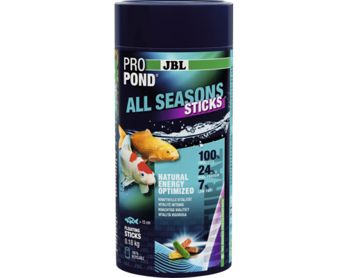 Nourriture pour poissons de bassin JBL PRO POND ALL SEASONS STICK 0,18 kg bâtonnets de bassin pour koi et poissons de bassin JBL Pro Pond All Seasons Sticks nourriture pour poissons
