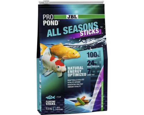 JBL Pro Pond All Seasons Sticks Fischfutter in der 0,5 Kilogramm Packung