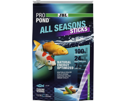 Teichfischfutter JBL PRO POND ALL SEASONS STICK 2,2 kg Teichsticks für Koi und Teichfische JBL ProPond All Seasons Sticks Fischfutter für Teichfische