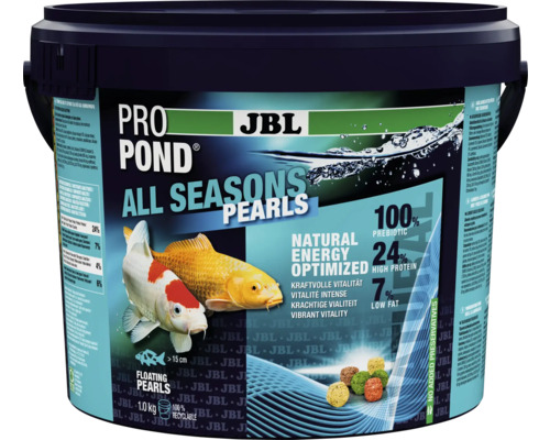 Teichfischfutter JBL PRO POND ALL SEASONS PEARL 1,0 kg Teichfutterkügelchen für Koi und Teichfische JBL Pro Pond All Seasons Pearls Teichfutter in einer 1 Kilogramm Packung