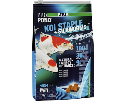 JBL Pro Pond Koi Staple avec vers à soie Aliment pour poissons Emballage