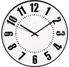 Wanduhr mit schwarzem Rand und gut lesbaren Ziffern