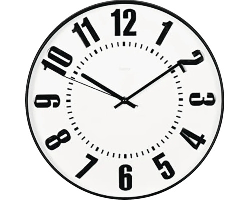 Wanduhr mit schwarzem Rand und gut lesbaren Ziffern