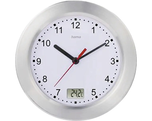 Horloge murale analogique avec affichage de la température