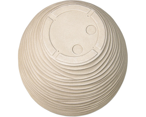 Pot de fleurs rond avec une finition nervurée.