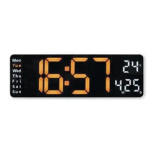 Horloge murale numérique avec affichage de l''heure, de la date et de la température
