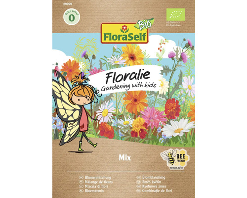 Mélange Flower-Mix Floraself Floralie & Flo semences stables graines de légumes FloraSelf graines de fleurs Floralie, mélange pour enfants