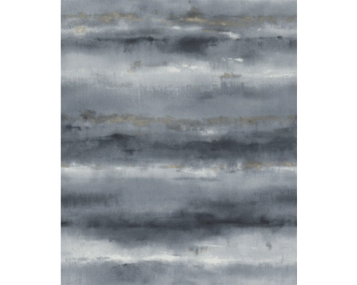 Papier peint intissé 481662 Florentine 4 aquarelle bleu scintillant Papier peint à rayures horizontales avec motif abstrait