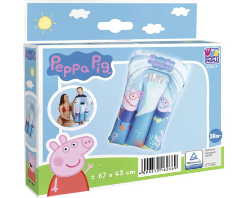 Brassards Peppa Pig, dimensions environ 67 x 43 cm, convient à partir de 36 mois
