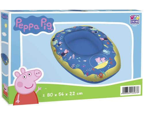 Peppa Pig Planschboot in Verpackung mit den Maßen circa 80 x 54 x 22 cm