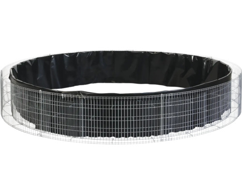 Runder Teich mit Drahtgeflecht und Teichfolie