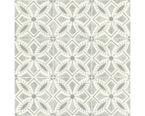 Vliestapete 410259 Beachhouse Fliesen grau Quadratische Fliesen mit geometrischem Muster für Bodenbeläge