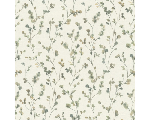 Vliestapete 486148 Country Charme Zweige grün Tapete mit Blätter-Muster
