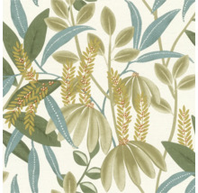 Papier peint avec motif de feuilles et de plantes