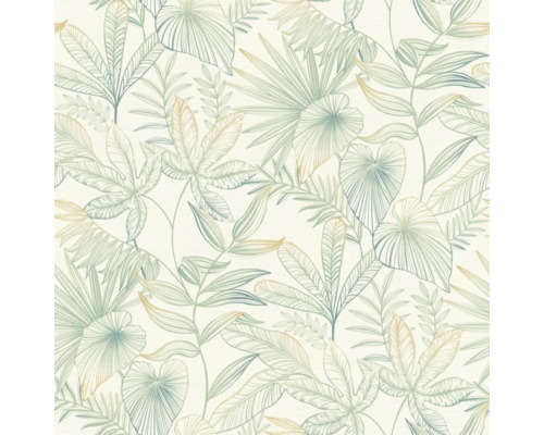 Vliestapete 580914 Country Charme Blätter grün Tapete mit Pflanzenmuster