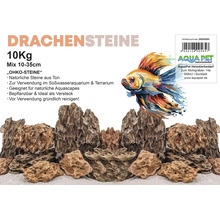 Drachensteine, 10 Kilogramm, Mischung aus Steinen von 10 bis 35 Zentimeter Größe zur Dekoration von Aquarien und Terrarien