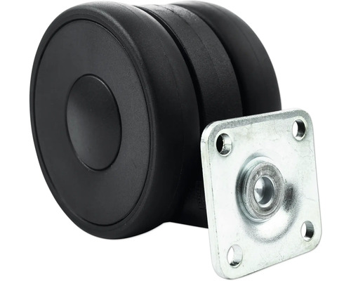 Roulette double avec plaque de montage