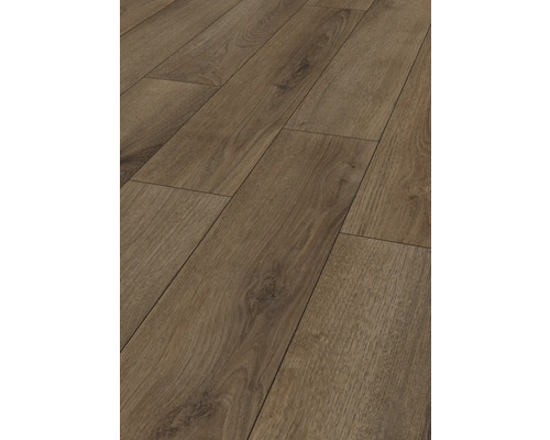 Sol stratifié posé imitant l''aspect du bois.