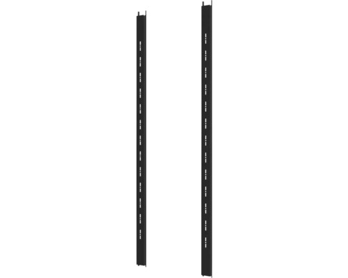 Support d'étagères pour remise à outils Premium Konsta 2 rails de support d'étagères noir Deux échelles d''étagère en métal