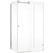 Cabine de douche avec porte coulissante en verre