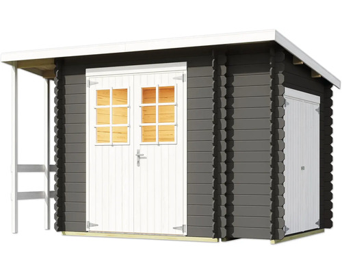 Gartenhaus aus Holz mit Doppeltür und Fenstern