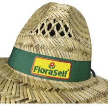 Chapeau de paille avec logo FloraSelf