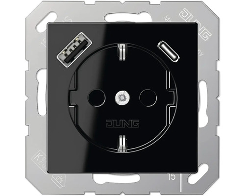 Jung A 1520-15 CA SW Steckdose mit USB-A schwarz Serie A550