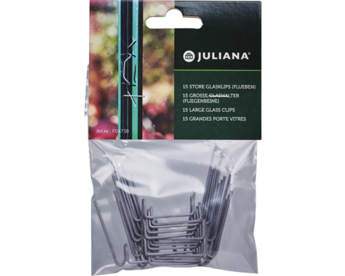 Paquet de 15 clips à verre Juliana pour fixer les plaques de verre dans les serres