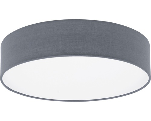 Plafonnier métal-textile 1 ampoule hxØ 110x380 mm Revilla gris/blanc