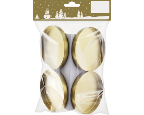 Teelichthalter Metall Ø 7,5 cm H 5 cm gold 4 Stück Vier Teelichthalter in Goldverpackung