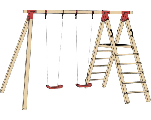 Holzschaukel mit Leiter für den Garten