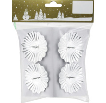 Emballage de quatre suspensions étoile de Noël argentées