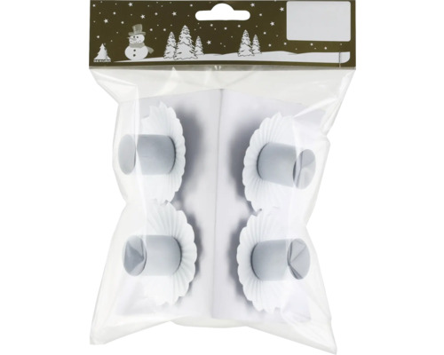Bougeoir métal Ø 6 cm H 4 cm blanc 4 pièces Paquet de huit bougeoirs en papier pour couronne de l''Avent