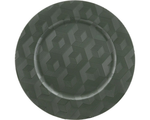Dekorative grüne Platte mit geometrischem Muster