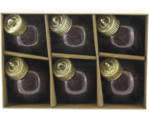 Weihnachtsbaumkugeln Kunststoff Ø 6 cm burgundy 6 Stück Sechs Christbaumkugeln in einer Verpackung