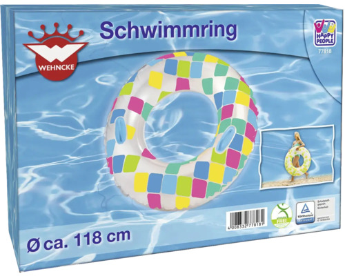 Bouée Wehncke à motifs carrés, diamètre d''environ 118 centimètres