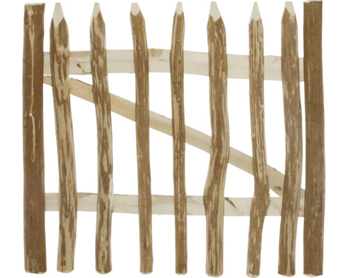 Holzzaun aus naturbelassenen Rundhölzern