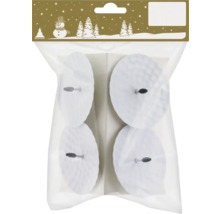 Quatre patins de meubles ronds avec tige dans un emballage transparent.