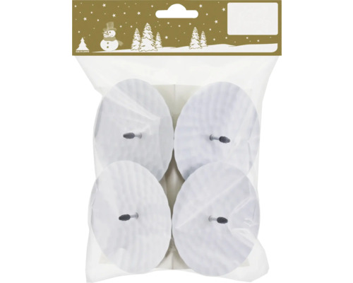 Kerzenhalter Metall Ø 8 cm H 6 cm weiß 4 Stück Verpackung mit vier Kerzentüllen für Adventskerzen