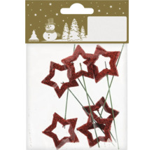 Étoiles décoratives scintillantes sur fil de fer pour décorations florales