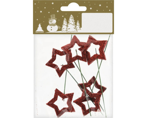 Étoiles décoratives scintillantes sur fil de fer pour décorations florales