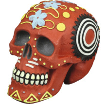 Dekorativer Totenkopf mit Blumen und Mustern