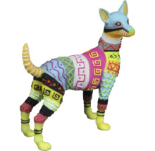 Dekorative Hunde Figur mit bunten Mustern