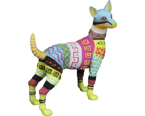 Aquariumdekoration AQUA DELLA Dia de los Muertos Hund ca. 9,8 x 4,3 x 10,5 cm Polyesterharz, Halloweenfigur Dekorative Hunde Figur mit bunten Mustern