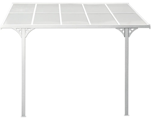 Toit de terrasse autoportant avec panneaux transparents.