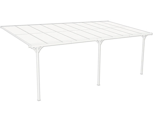 Toit de terrasse autoportant avec plaques en polycarbonate