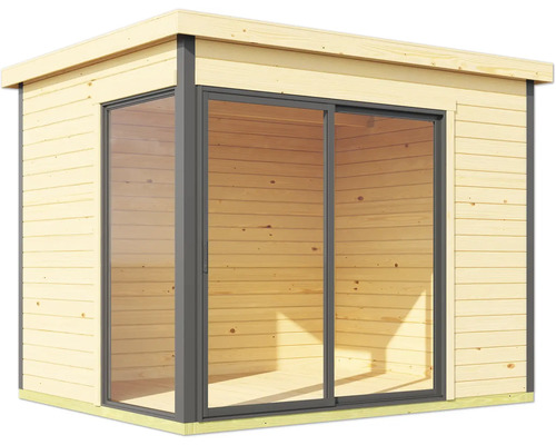 Abri de jardin en bois avec porte coulissante