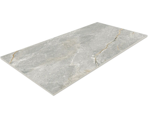 Carreau de sol rectangulaire gris avec structure en marbre