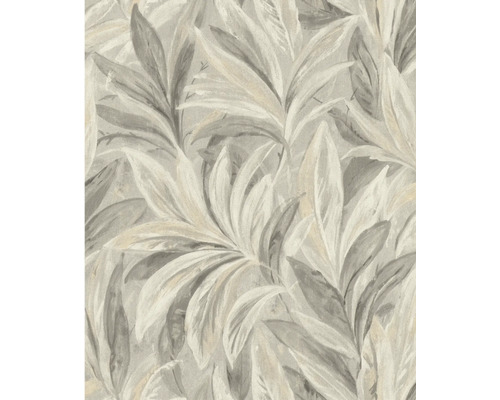 Papier peint intissé 547481 Allegretto feuilles gris Papier peint avec motif de plantes