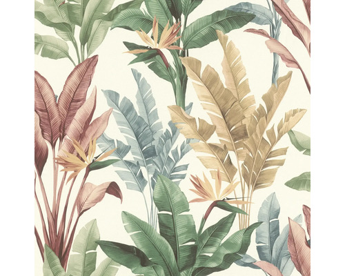 Papier peint intissé 793512 Allegretto feuilles vert Motif de papier peint à feuilles tropicales